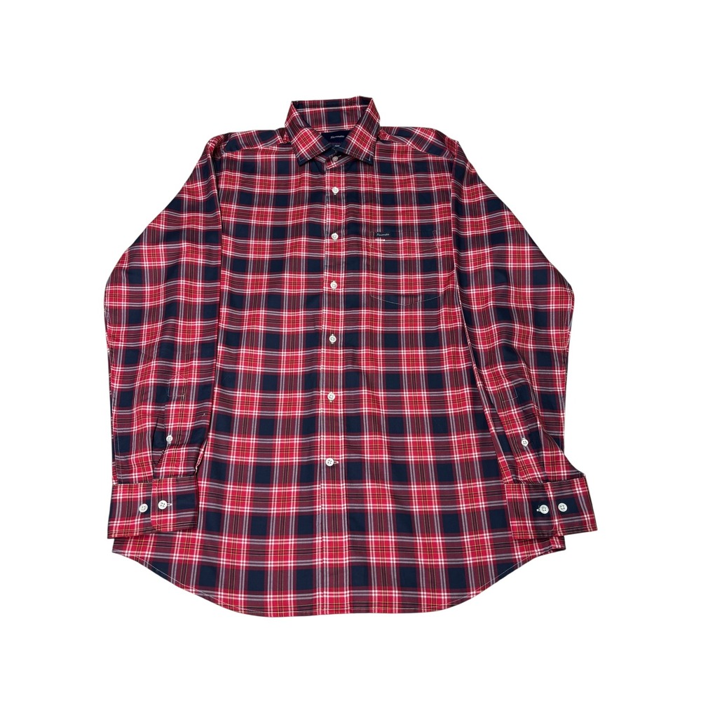 Faconnable Club Deauville Mens Long Sleeve Button Down Plaid Shirt‎